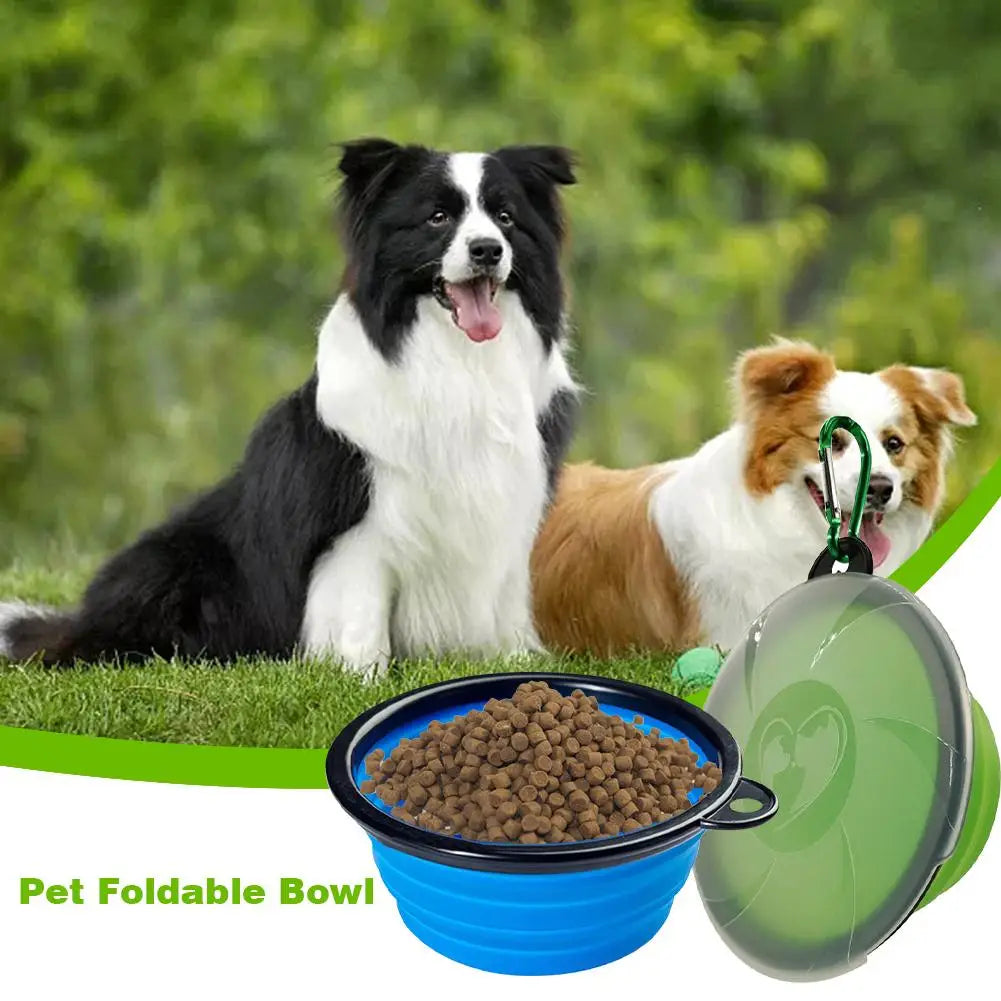 Collapsible Dog Bowls with Lid and Carabiner