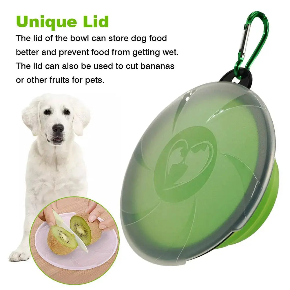 Collapsible Dog Bowls with Lid and Carabiner