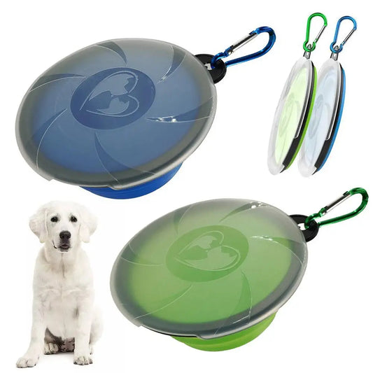 Collapsible Dog Bowls with Lid and Carabiner